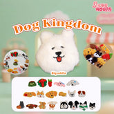 SpringHouse "Dog Kingdom: Pawsome Fridge Friends Plush Series" blind box series official poster, showcasing the complete character lineup.