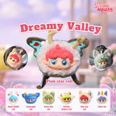 SpringHouse "UNAbaby Cozy Curls: Wave 2 - Dreamy Valley" blind box series official poster, showcasing the complete character lineup.