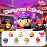SpringHouse "Ugly-Cute Family: Wave 4 - Campus Chaos" blind box series official poster, showcasing the complete character lineup.