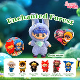 SpringHouse "UNAbaby Cozy Curls Full-Body: Wave 1 - Enchanted Forest" blind box series official poster, showcasing the complete character lineup.