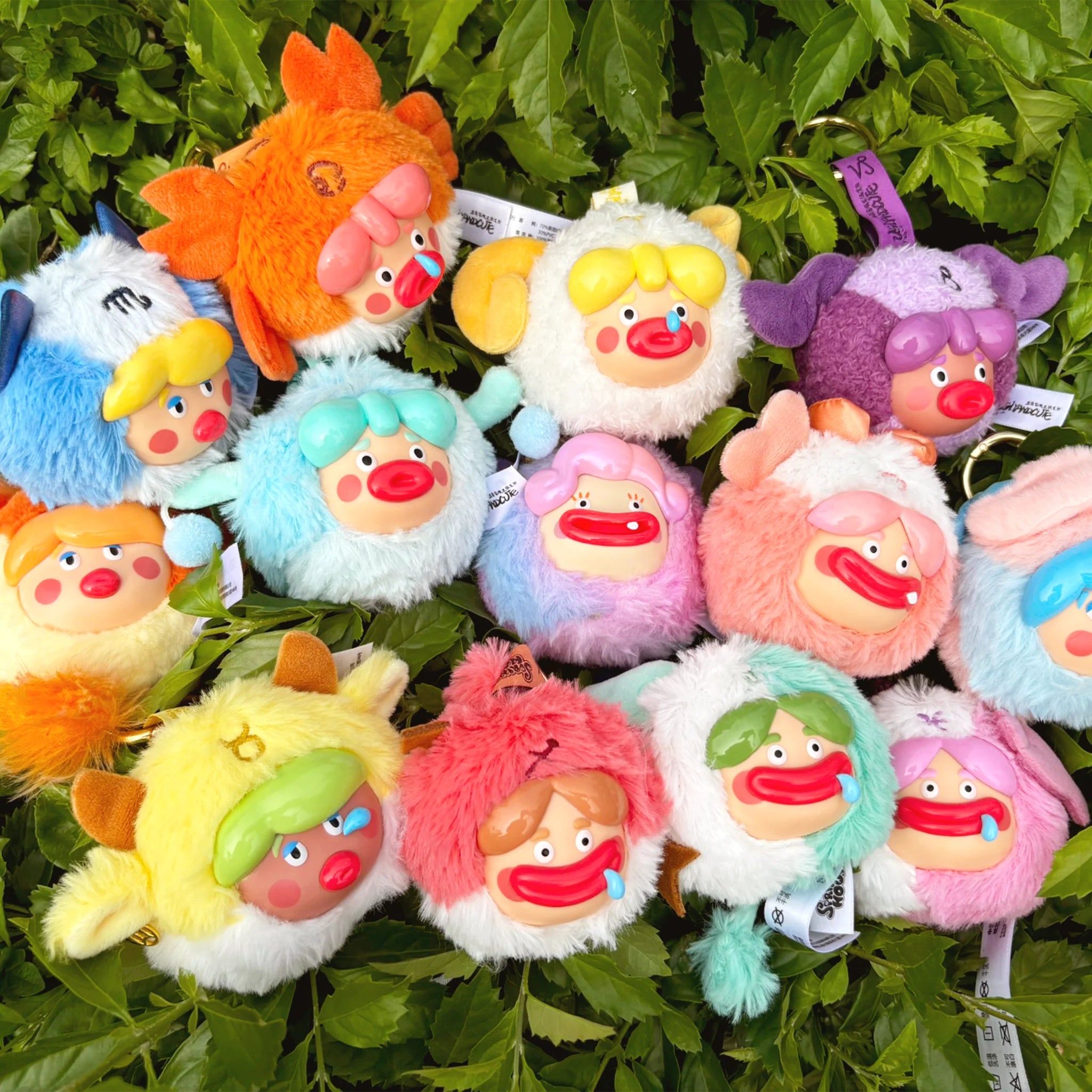 SpringHouse "Ugly-Cute Family Plush：Wave 2- Zodiac Chaos" series art toy figures in a lifestyle display scene: 1