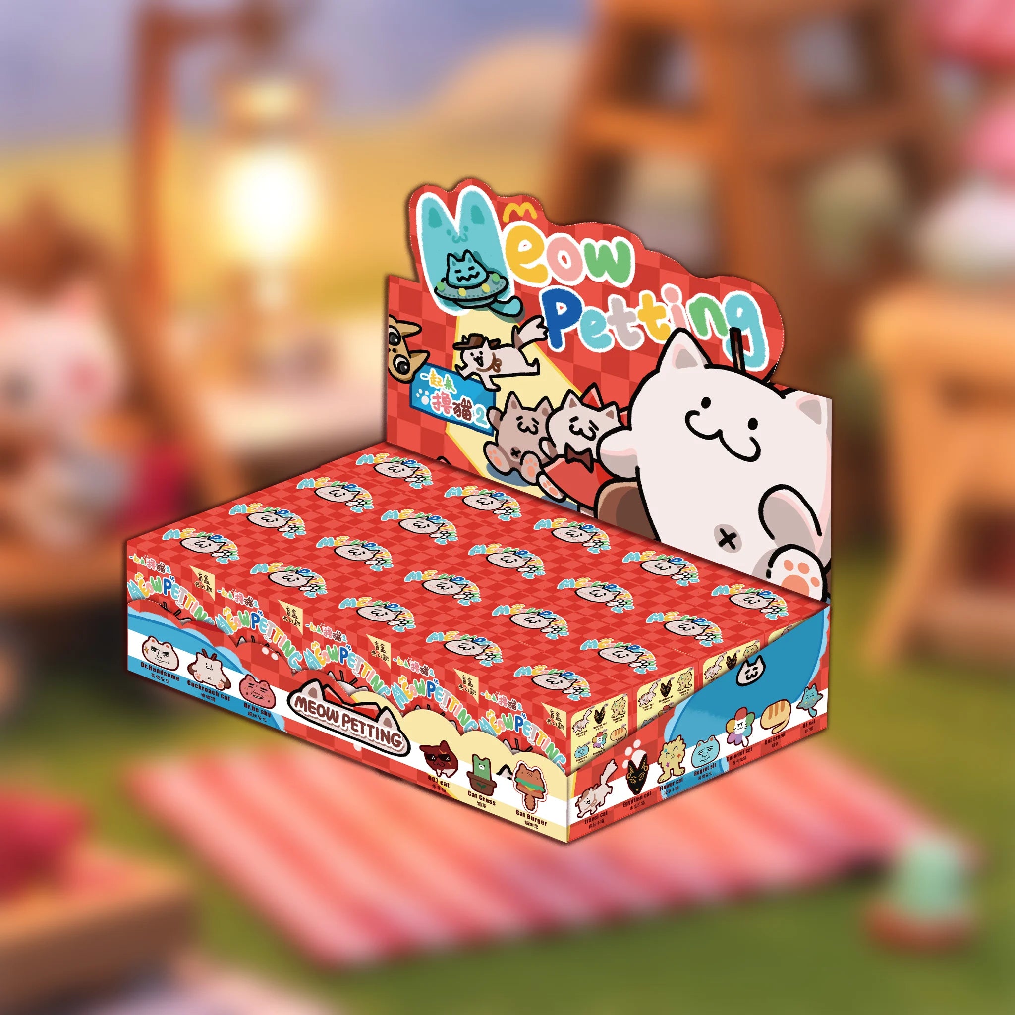 Full retail display case for the Spring House "Cuddle Cats Club 2: Cute cat charm keychain" series, containing multiple blind boxes.