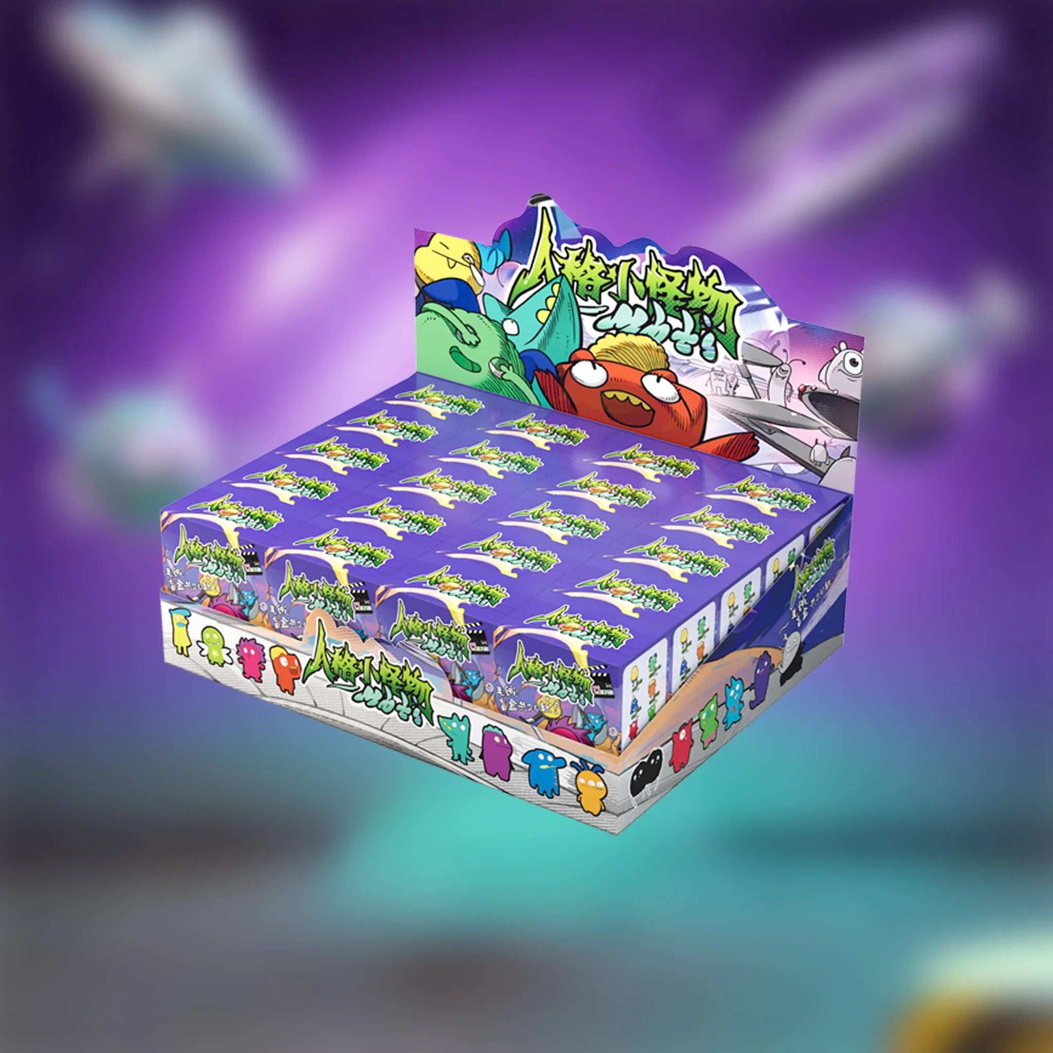 Full retail display case for the SpringHouse "MBTI Moodlings: Quirky Personality Keychain Series" series, containing multiple blind boxes.