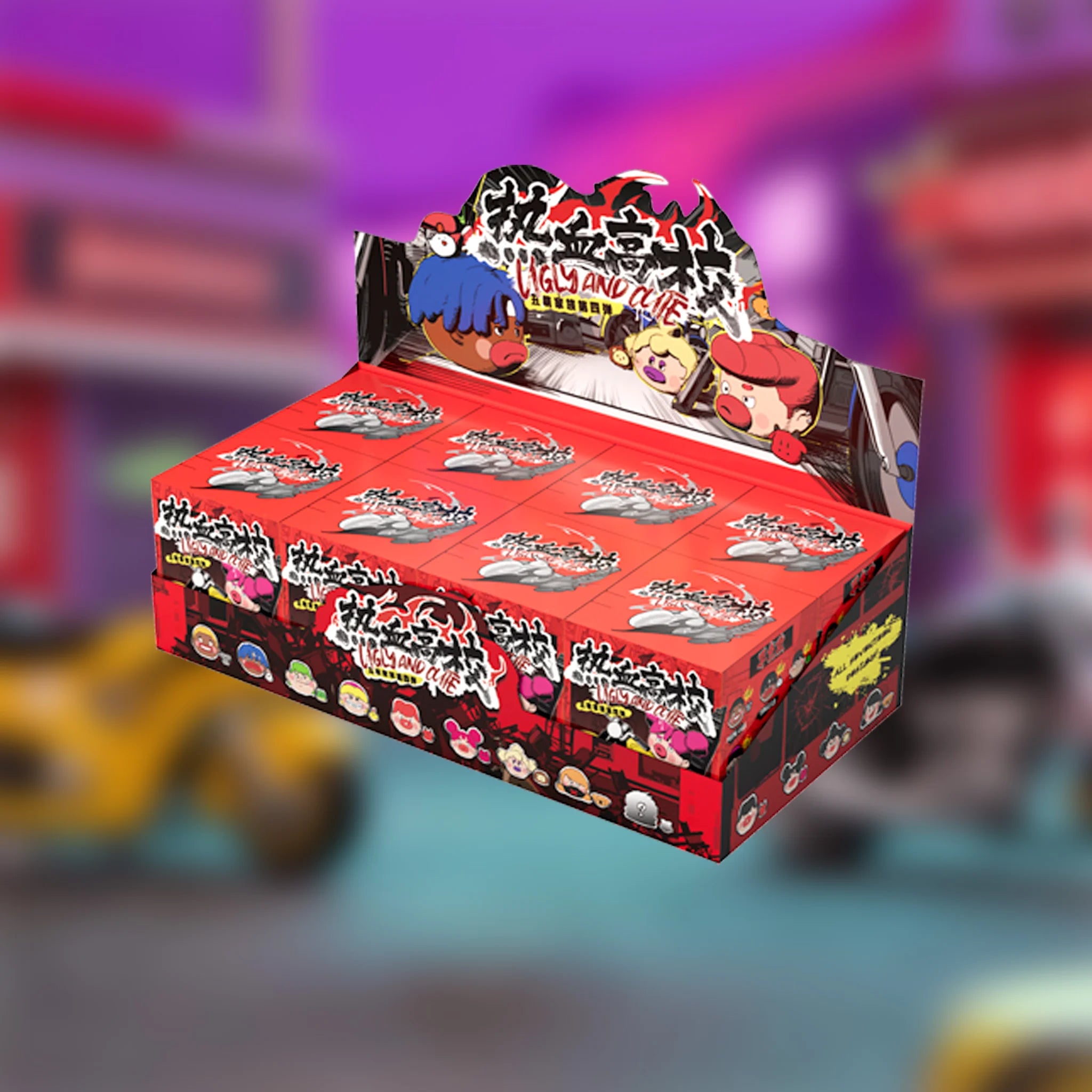 Full retail display case for the SpringHouse "Ugly-Cute Family: Wave 4 - Campus Chaos" series, containing multiple blind boxes.