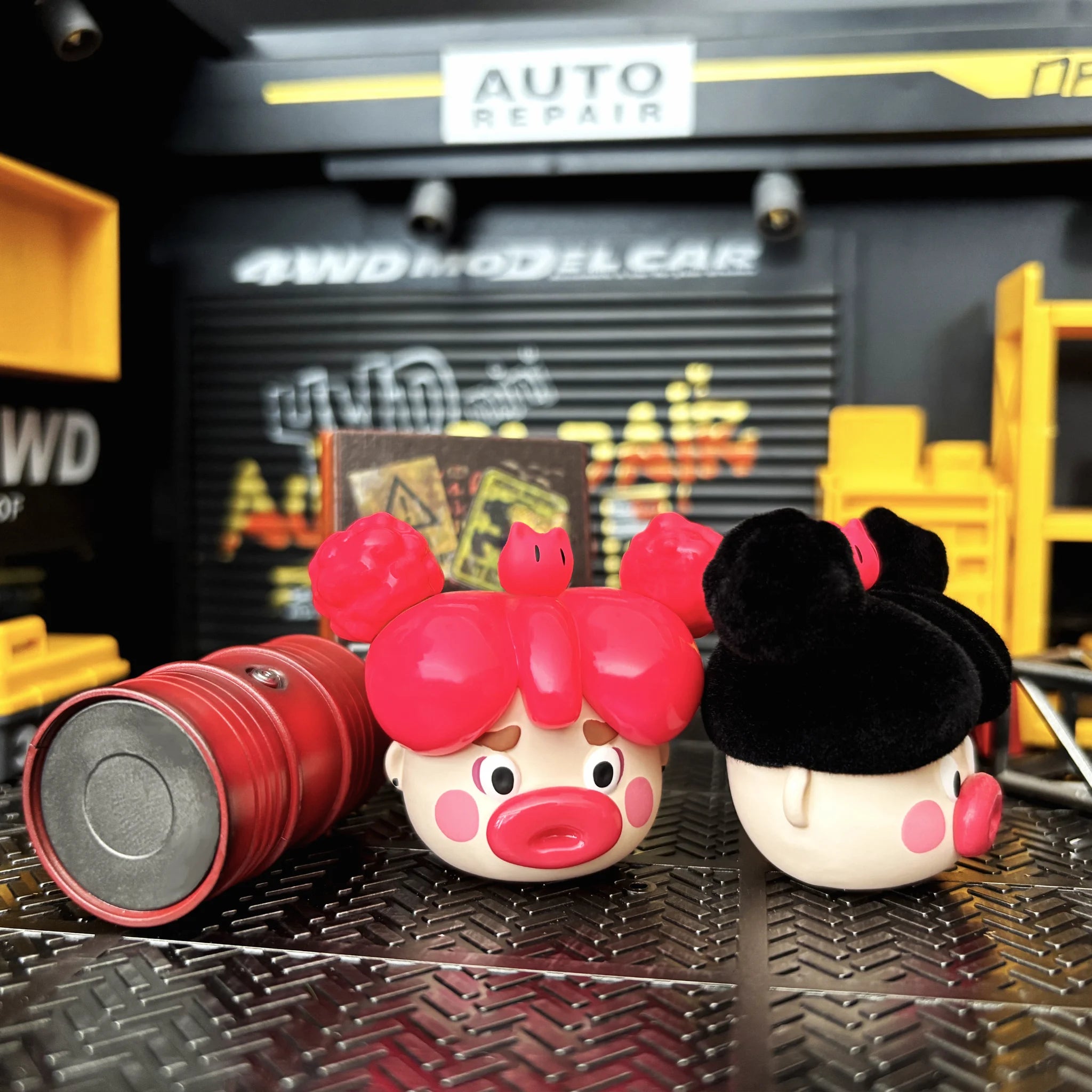 SpringHouse "Ugly-Cute Family: Wave 4 - Campus Chaos" series art toy figures in a lifestyle display scene: 3