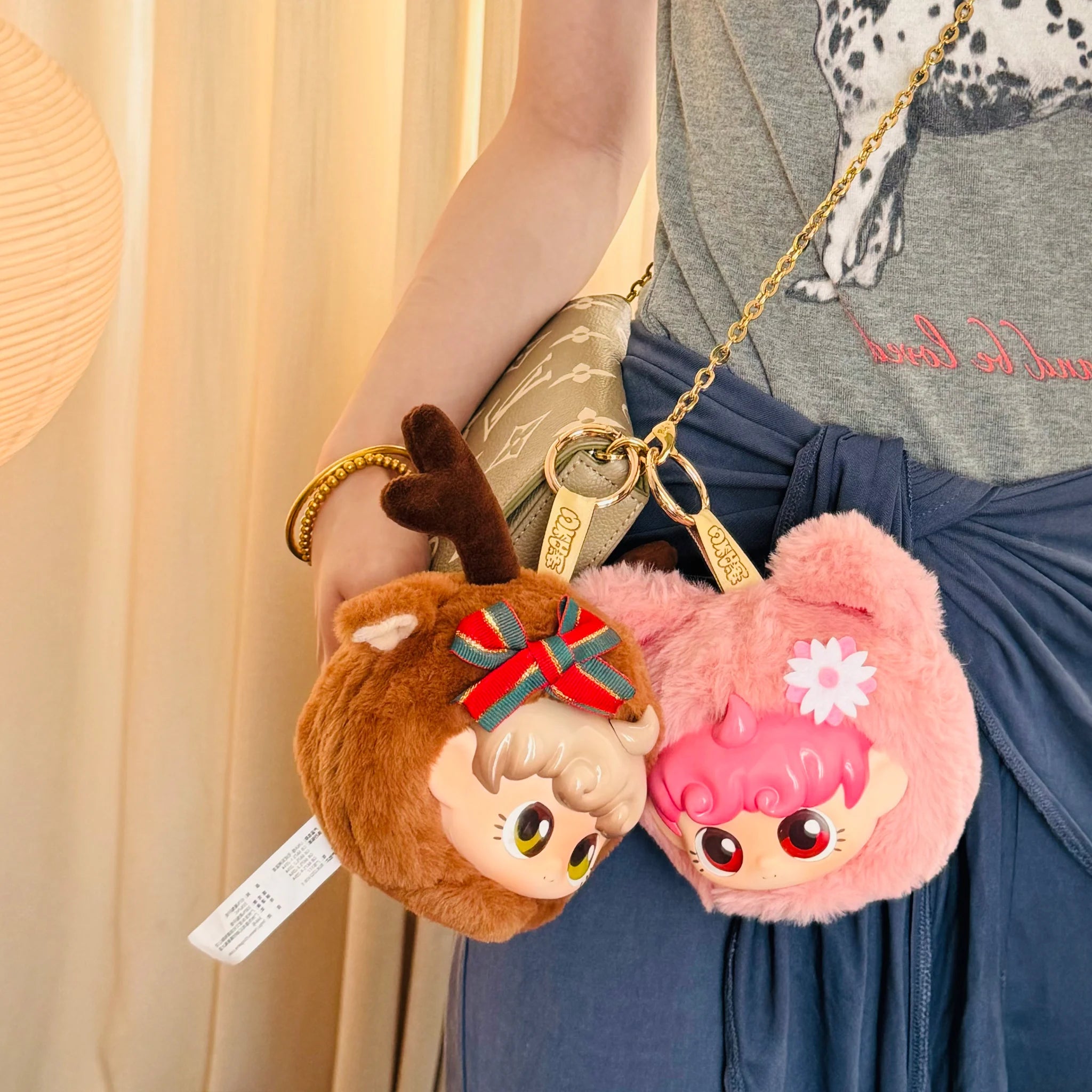 SpringHouse "UNAbaby Cozy Curls: Wave 1 - Dumpling Squad" series art toy figures in a lifestyle display scene: 