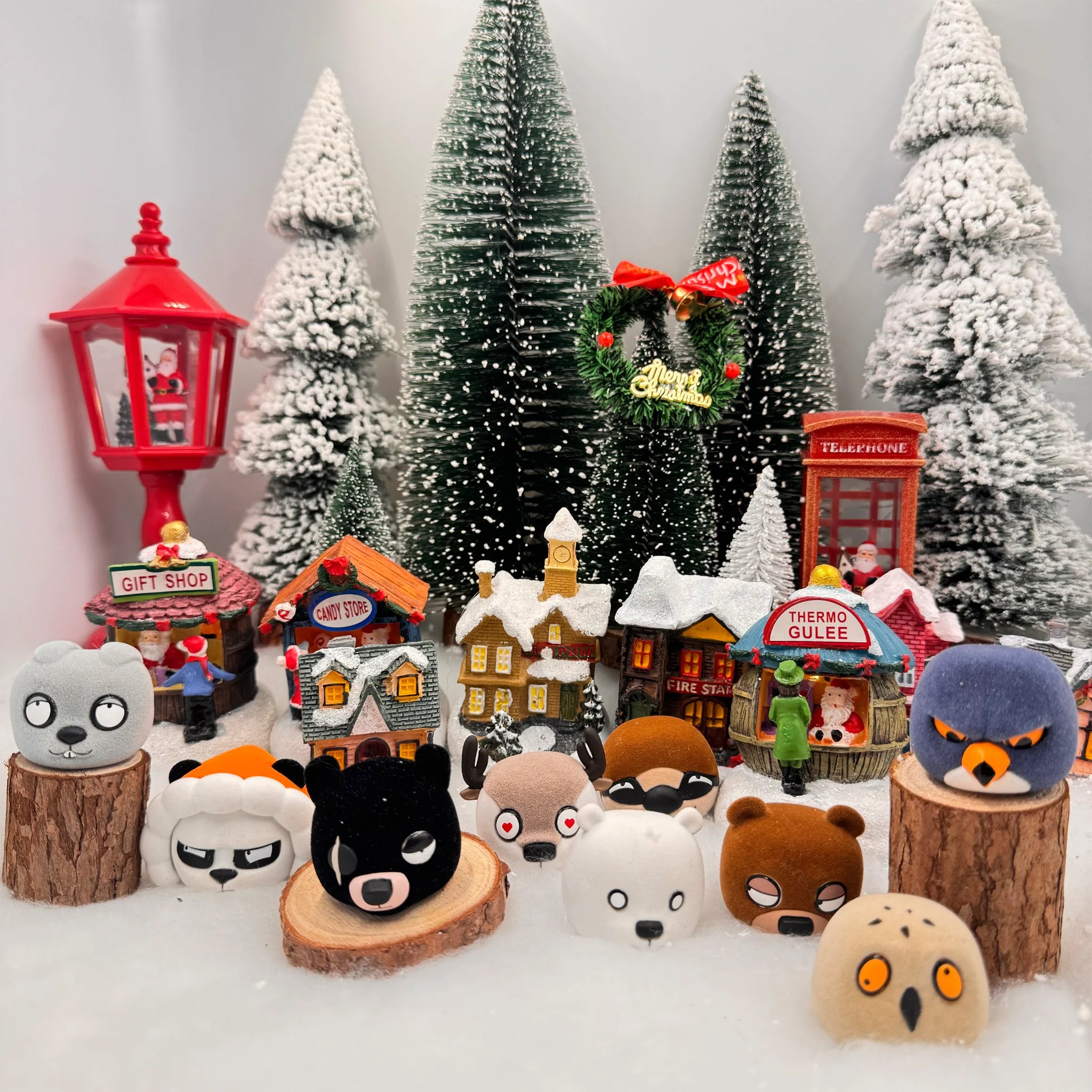 SpringHouse "SmartyFluff: FluffIQ Witty Wonders Series" series art toy figures in a lifestyle display scene: 2