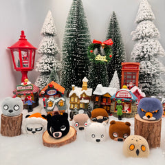 SpringHouse "SmartyFluff: FluffIQ Witty Wonders Series" series art toy figures in a lifestyle display scene: 2