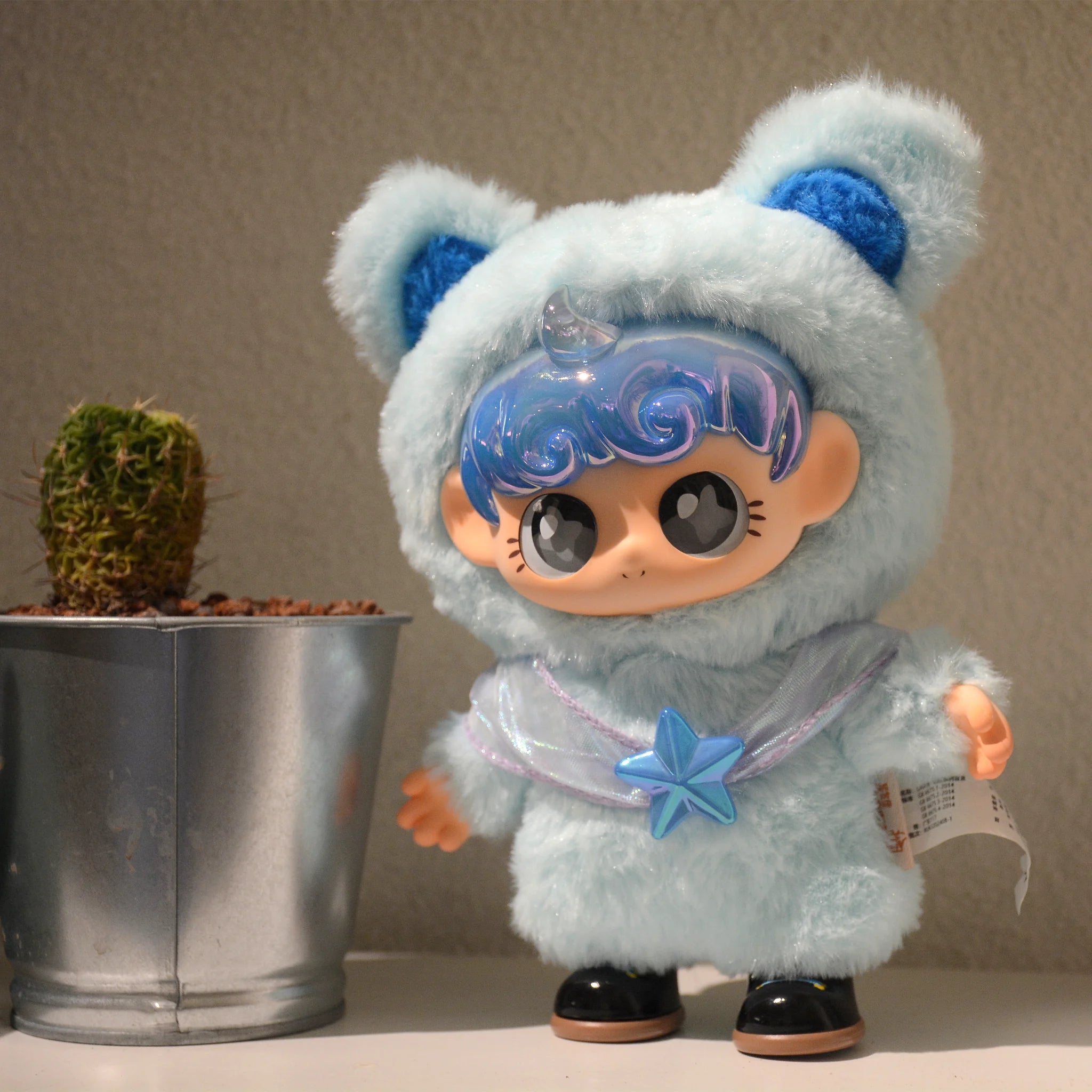 SpringHouse "UNAbaby Cozy Curls Full-Body: Wave 2 - Starry Night Glow" series -  art toy figure - front view.